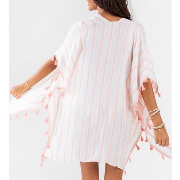 Lightweight Striped Tassel Kimono NWT - Picture 3 of 16